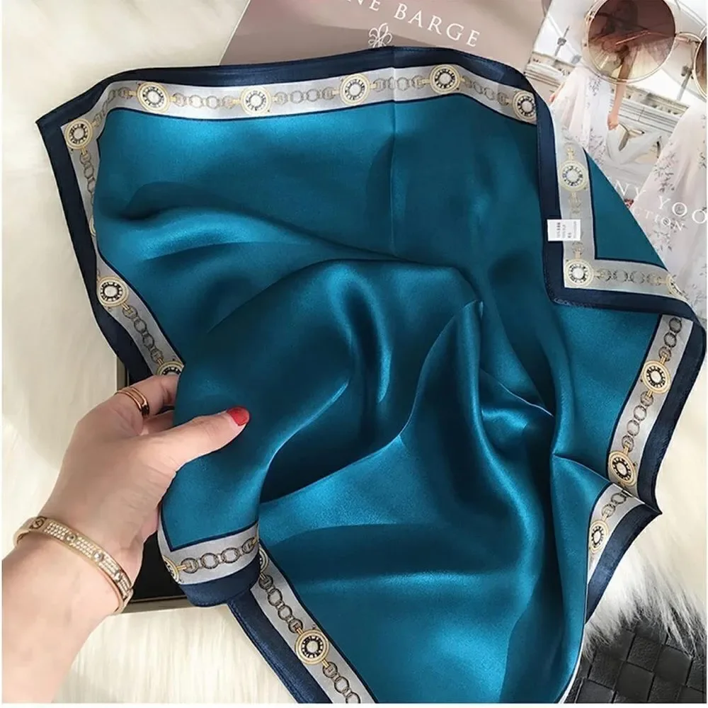 Teal blue Silk Scarf